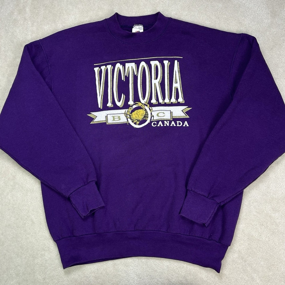 Vintage 90s Victoria Canada Sweatshirt Adult XL Fleece Graphic Pullover